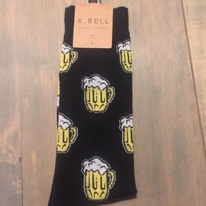 K. Bell Crew Pair Of Graphic Socks Beer Print Blck